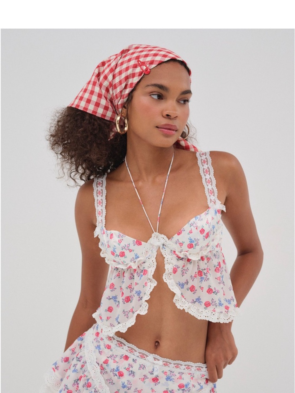 For Love & Lemons Ditsy Day Crop Top | Lace | White Floral  | (M) | NWT